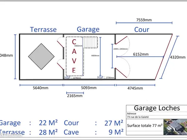 Location garage 22m2