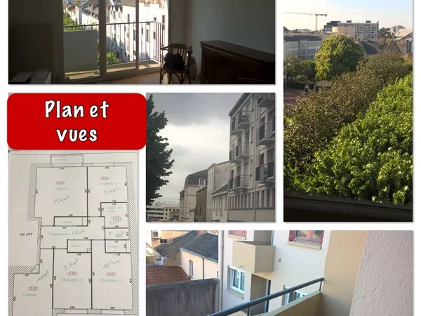 Appartement F4 centre ville place Veil