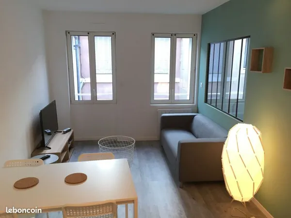 Hyper centre piéton, grand F2 meublé et entièrement équipé, prêt à habiter