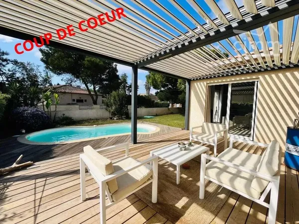 Villa de plain-pied avec piscine et jardin arboré à Sérignan !