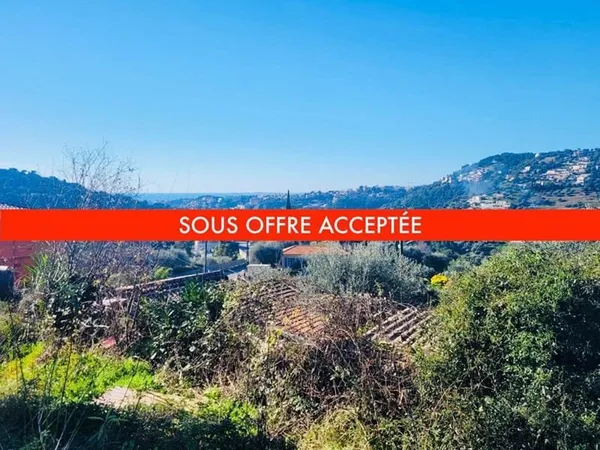 Terrain constructible vue mer L'Abadie Nice - Saint Andre De La Roche 770 m2 viabilisé