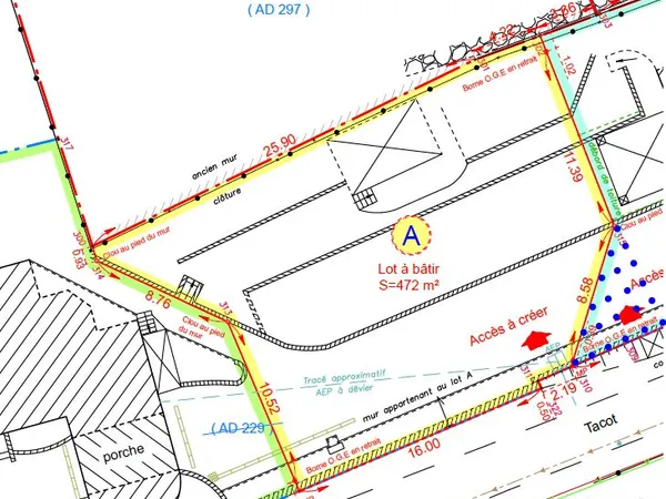 Terrain à batir 472 m² au Val d'oingt / Bois d'oingt