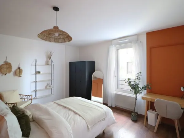 Chambre contemporaine de 14 m² à louer en coliving