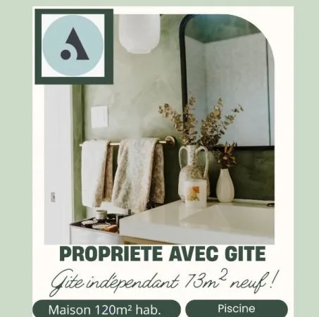 Propriété à la campagne avec piscine et gîte indépendant