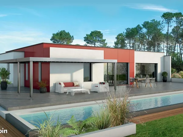 Maison contemporaine 130 m² de plain-pied - 3 chambres, terrain 630 m², centre Bruges
