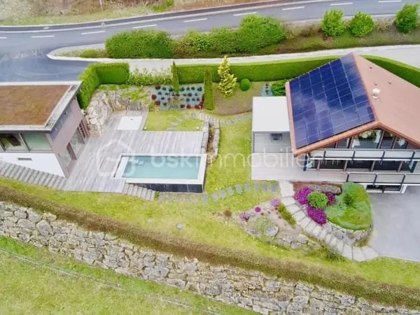 Propriété d'architecte Dunoyer - Panorama alpin exceptionnel, piscine & double habitation - Proche A