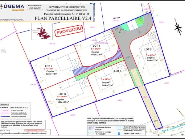 Terrain à bâtir Numéro 5 situé au coeur de Saint Georges D'Orques 410 m²