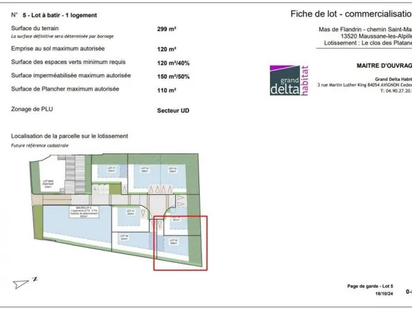 Terrain constructible 299 m²