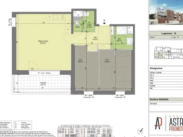 Location T3 idéal centre Perenchies