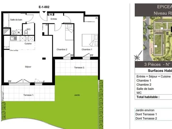 Appartement 3 pièces 70 m²