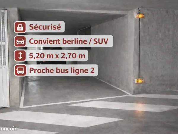 Parking sécurisé - berline / SUV - proche bus ligne 2 - Seynod