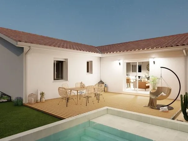 Maison NEUVE forme en L clé en main - 3 chambres + garage - à 10 min de Dax