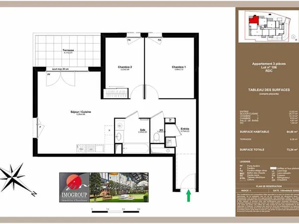Programme neuf Thonon Les Bains- T3 64.86 m²