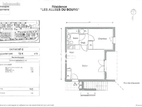 Appartement 2 pièces 39 m²