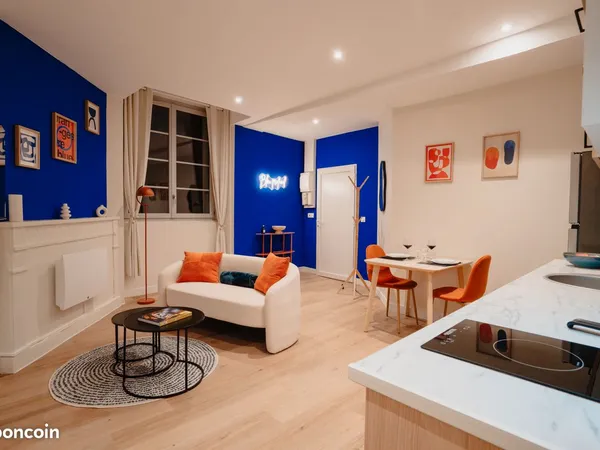 T2 40M2 meublé rénové • L'Atelier Bleu • Calme & lumineux
