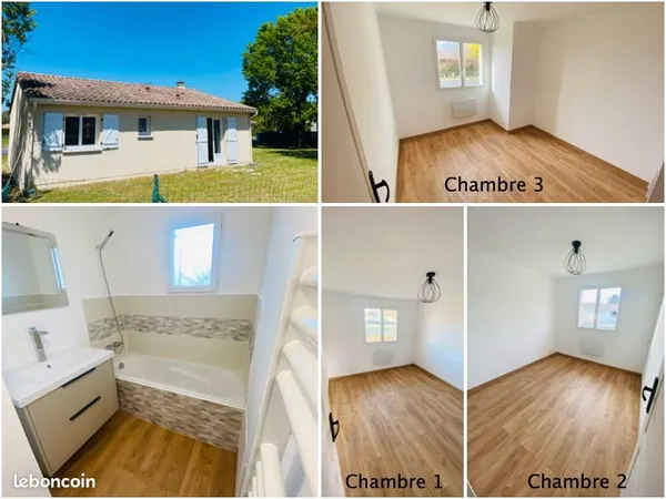 Maison rénovée de 74m2 avec 3 ch, terrain 700m2 - quartier recherché