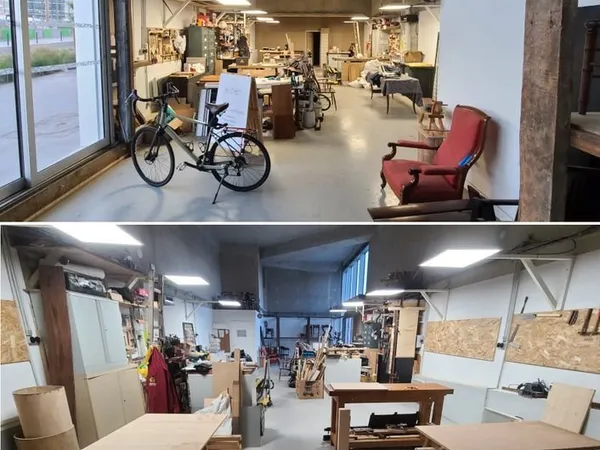 Espace de travail dans atelier partagé pour artisans, Paris 13 limite Paris 12