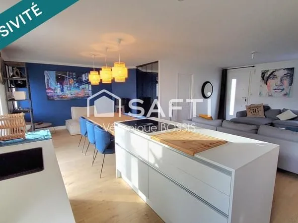 Maison contemporaine de plain-pied à Mouilleron-le-Captif 120m2, 3 chambres, 2 sallesd'eau, salle de