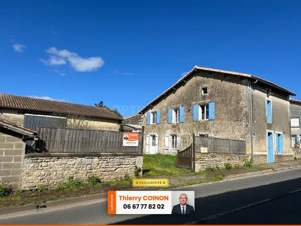 MAISON DE BOURG A FINIR DE RÉNOVER, 111 M² EXPLOITABLES, DÉPENDANCES, TERRAIN 1310M²... A SAISIR !!