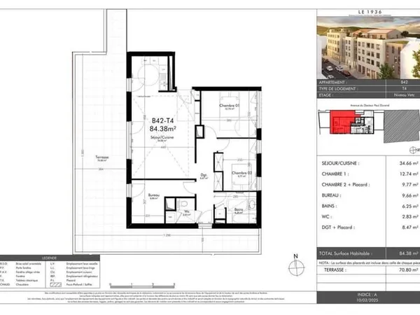 Appartement 4 pièces 84 m²