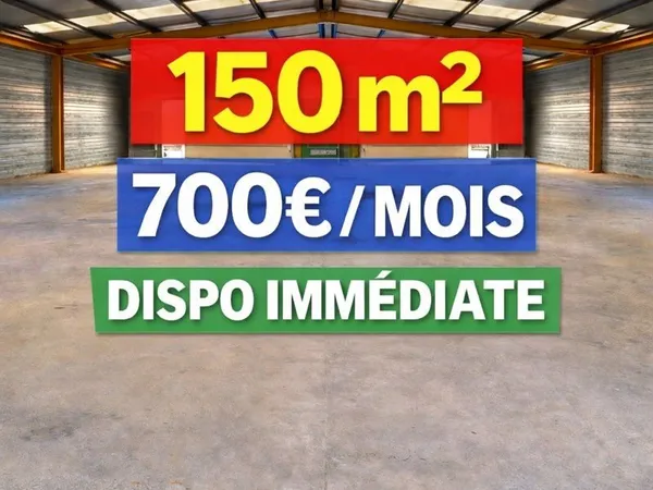 LOCAL 150m² - ACCÈS UTILITAIRE - IDÉAL ARTISAN / STOCKAGE - DISPONIBLE IMMÉDIATEMENT