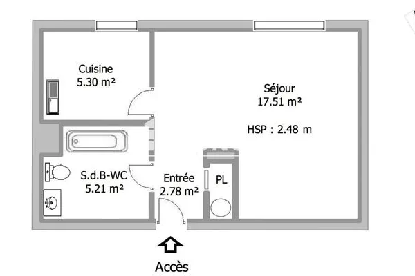 Appartement 1 pièce 31 m²