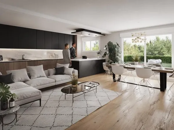 Plain-pied sans escalier avec jardin