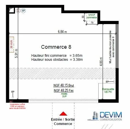 Local commercial 37 m²