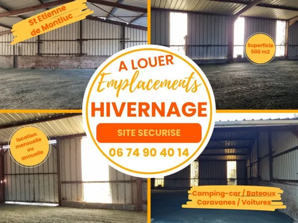Location Emplacement Hivernage Camping-car Caravane Bateau ou Voiture