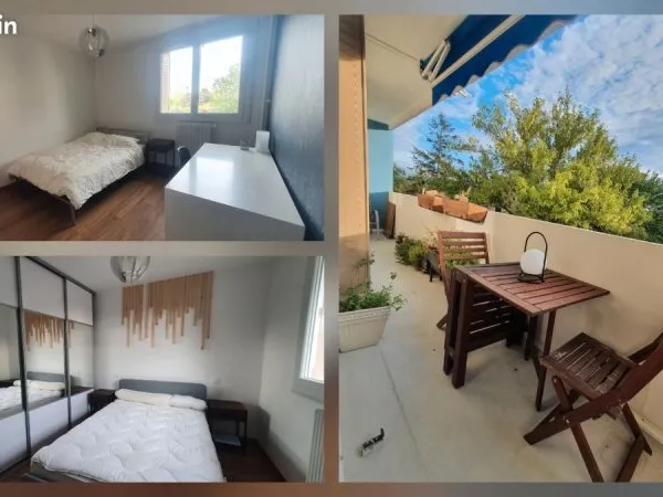 Grand T3 / T4 meublé - 70 m² - 2 chambres - Balcon - Lumineux
