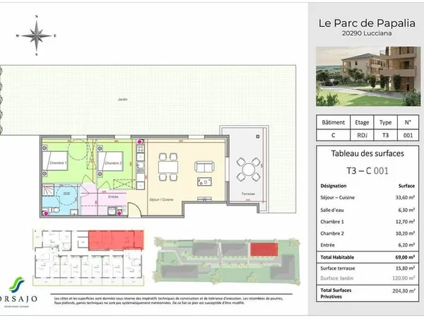 Programme Neuf - Appartements avec terrasse - Le Parc Papalia Lucciana