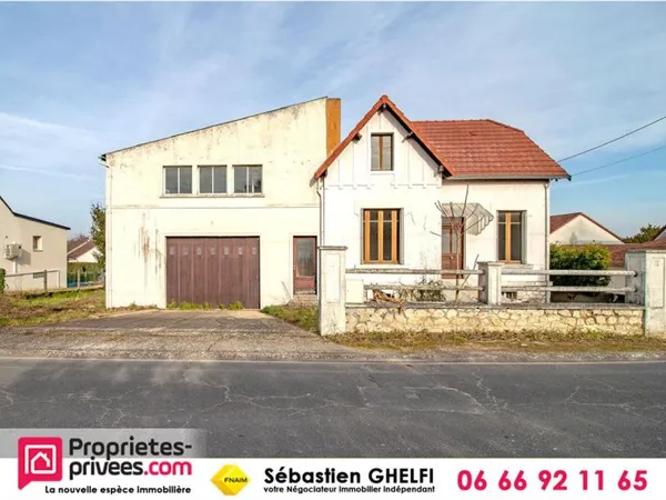 maison avec 3 chambres-garage-hangar d'environ 80 m² sur 2 niveaux