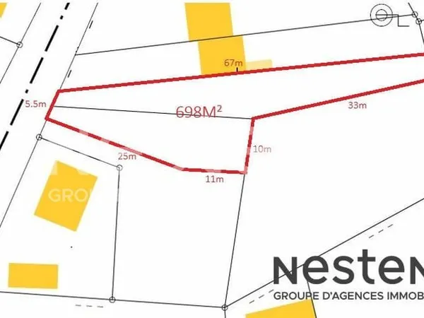 Terrain à bâtir en campagne de Trignac 698 m2 libre de constructeur
