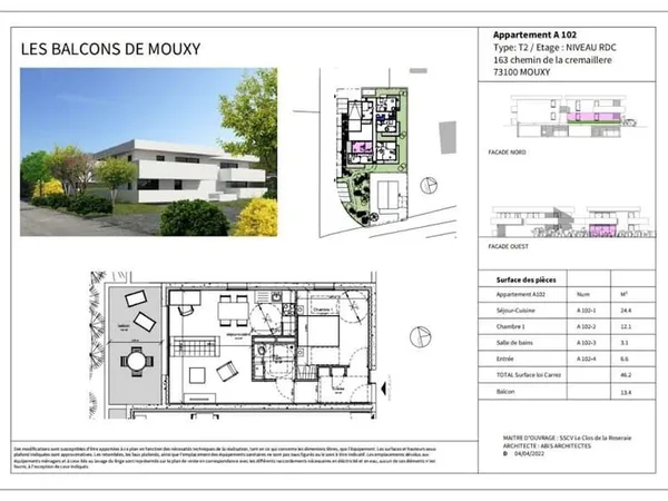 Appartement 2 pièces 46 m²