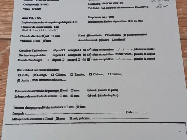 Vente d un terrain constructible