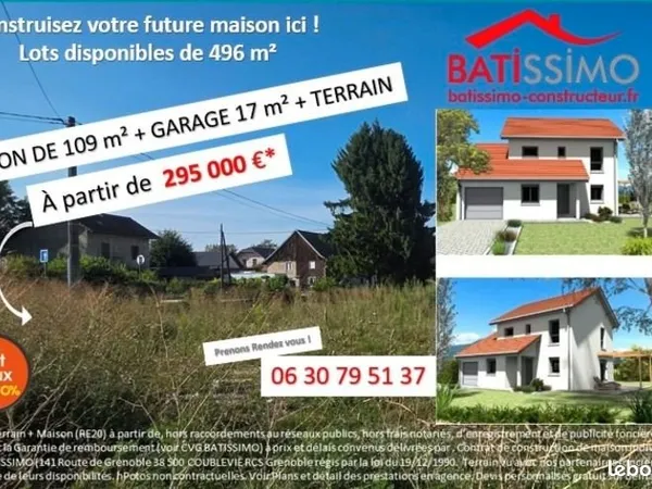 Terrain 496 m² Entre Deux Guiers