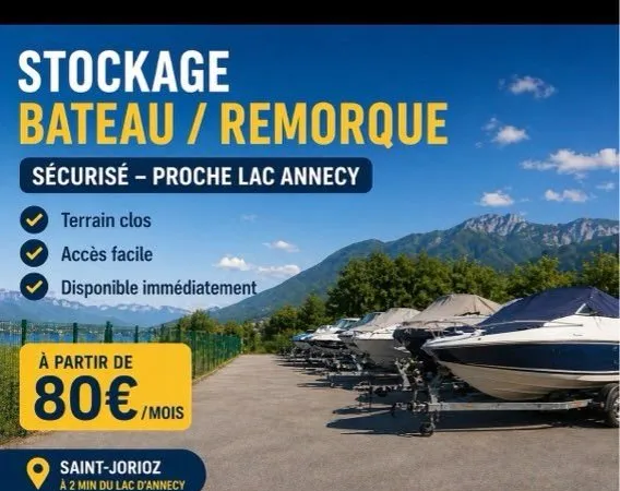 Stockage bateau / remorque sécurisé - proche lac Annecy