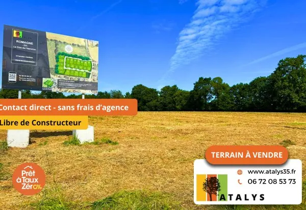 Terrain viabilisé, libre de constructeur