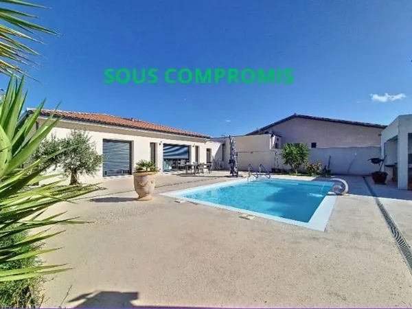 Plain-pied avec piscine