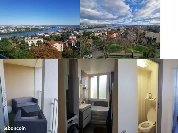 Appartement T3 avec balcon avec magnifique vue sur Rhone