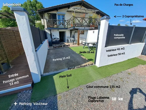 Appart R. D. J. 90 M2 au Sol (Habitat, Terrasse, Parking, Jardin) Plein Sud