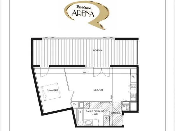 Appartement 44m2 + loggia 25 / parking sous sol