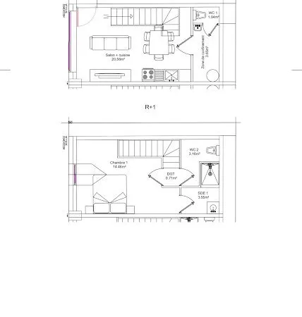 Maison 2 pièces 47 m²