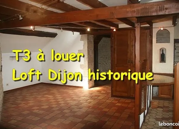 Location nue T3 loft Dijon centre