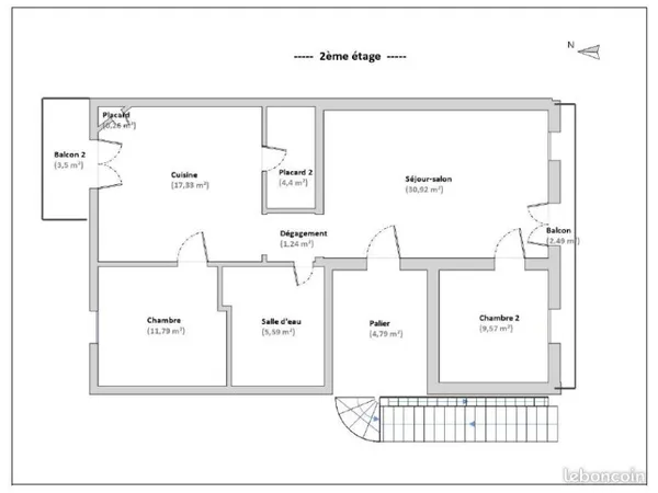Appartement Coligny 85m² - Chauffage, eau et elec inclus