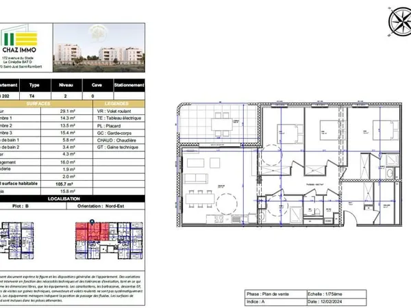 Appartement T4 de 105m2 Le Coteau