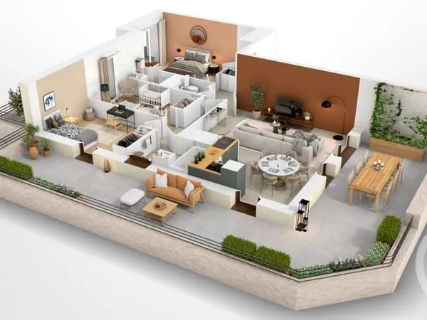 Appartement 3 pièces 59 m²