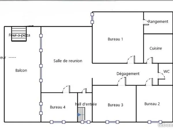 Bureaux 100 m² - 4 bureaux + salle réunion + grande terrasse - Marseille 11 La Pomme