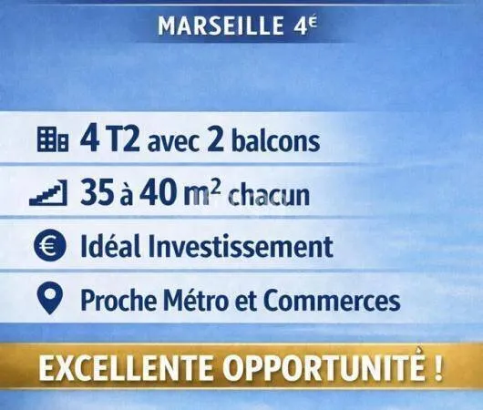 Marseille 4ème / Lot 4 appartements