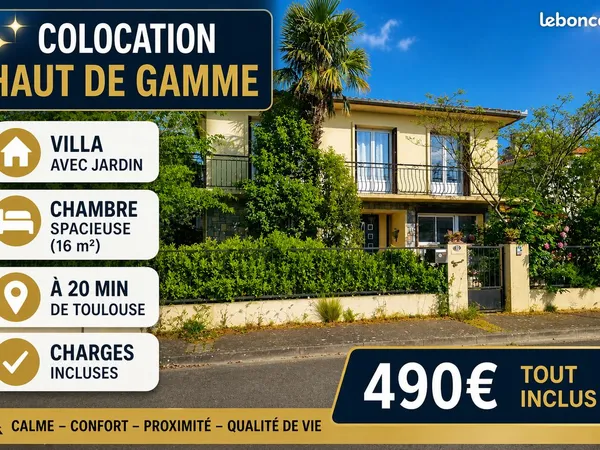 Chambre en Colocation-Tout inclus-Proche Toulouse